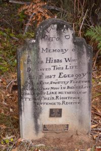 Headstone of First Fleeter Peter Hibbs 