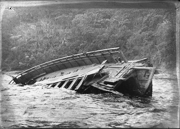 Partially submerged wreck of the Greycliffe
