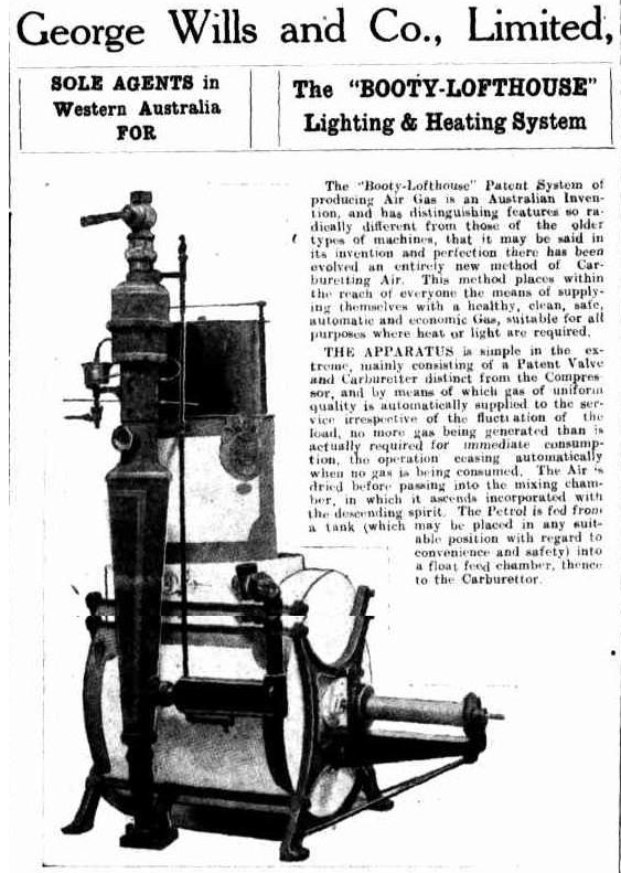 The Booty-Lofthouse apparatus advertisement, Western Mail, 26 June 1914, p. 2, Trove, National Library of Australia