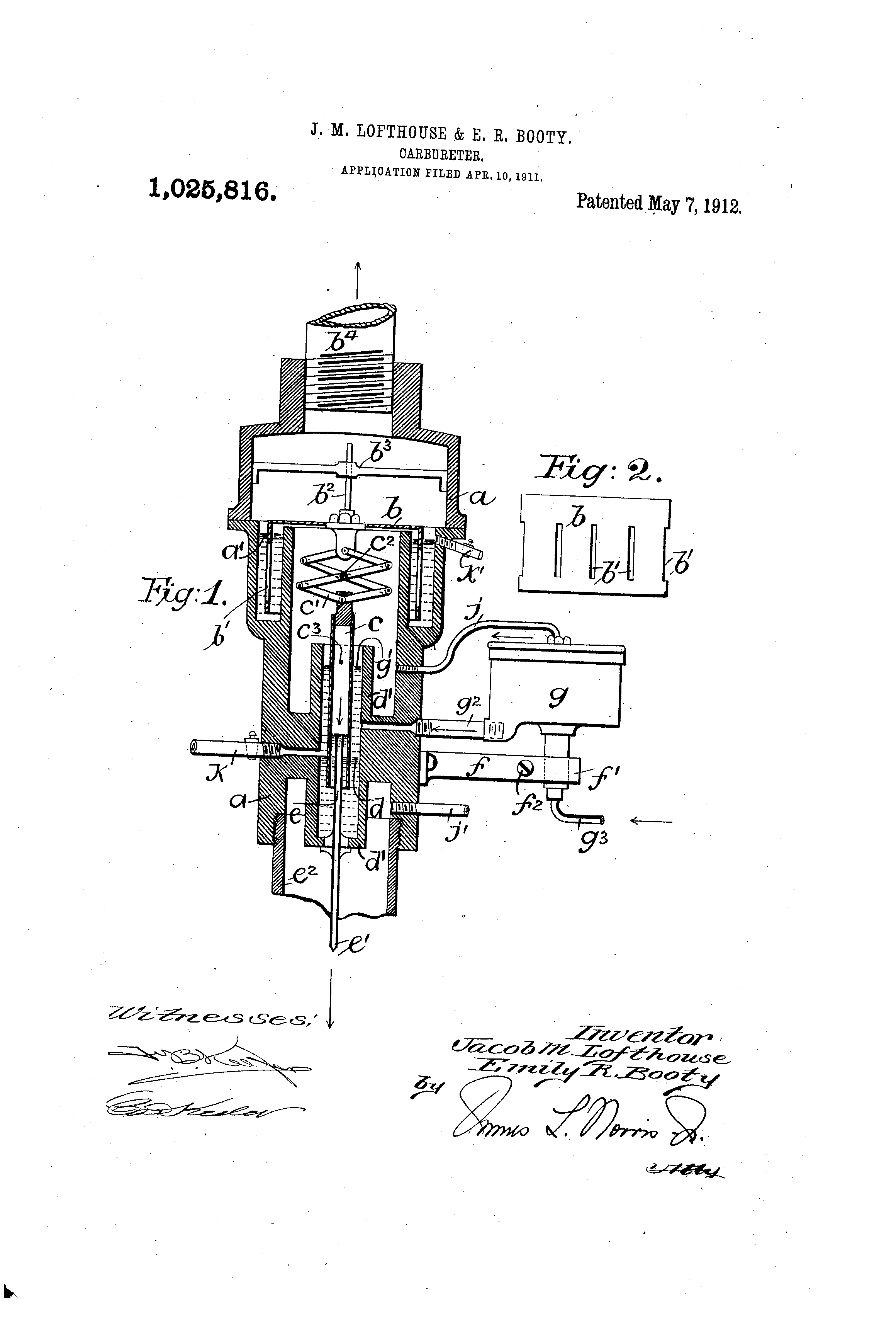 The Booty-Lofthouse apparatus US Patent, Google Patents