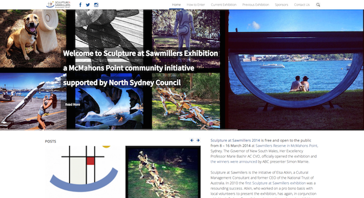 Screen capture of Sculpture at Sawmillers website